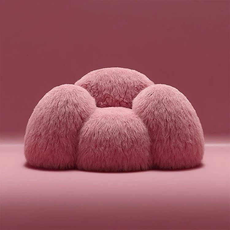 Cotton Candy Pink Fur Sofa Chair