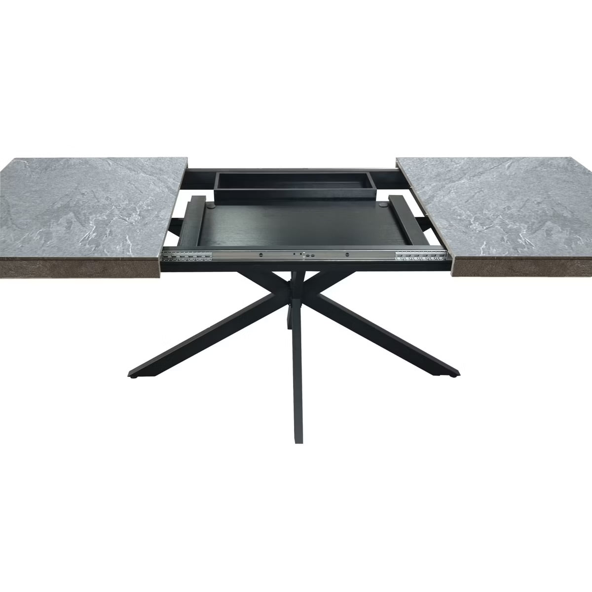 6 Seater Extendable Stone Dining Table With Storage