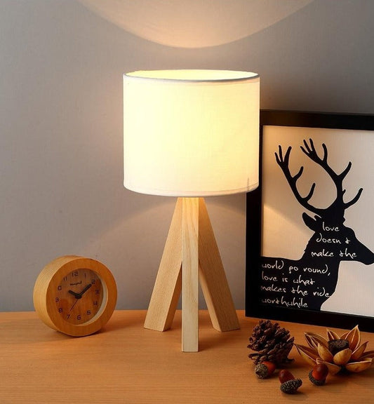 Minimalist Japanese Modern Wooden Bedside Lamp
