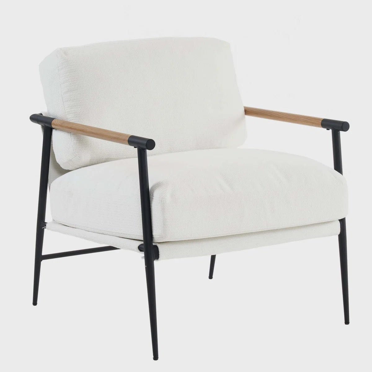 Mid-Century Chenille Accent Chair with Cushions