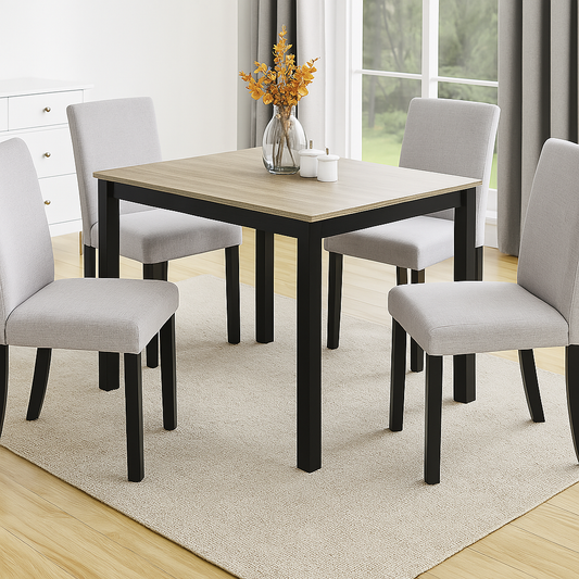 4 Contemporary Upholstered Gray Parson Dining Chairs Set