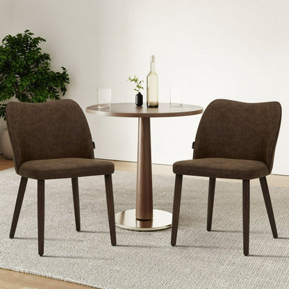 Set of 4 Leather Dining Chairs, Mid Century Upholstered Dining Chairs