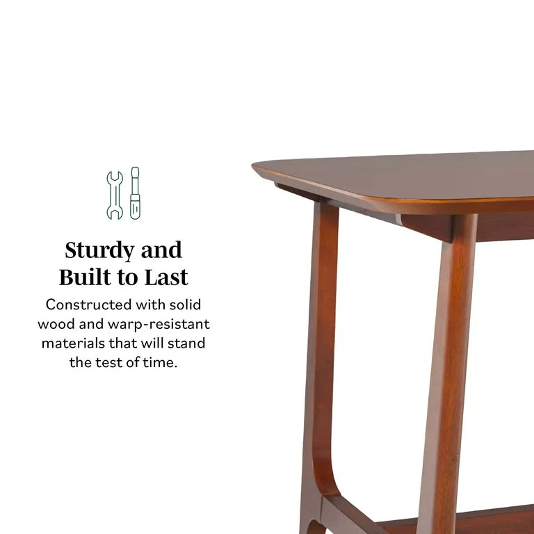 Mid-Century Walnut Veneer Dining Table with Trestle