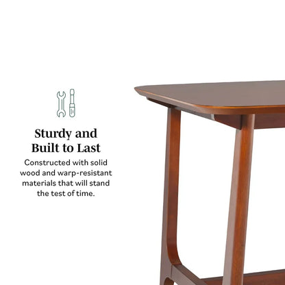 60" Mid Century Wood Dining Table with Trestle Base in Walnut