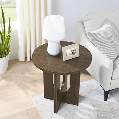 Modern End Table, Black Solid Wood End Table, MDF Wood