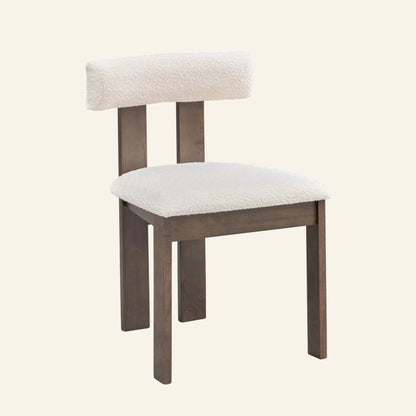 Set of 2 Modern Dining Chairs, Walnut Upholstered Dining Chairs