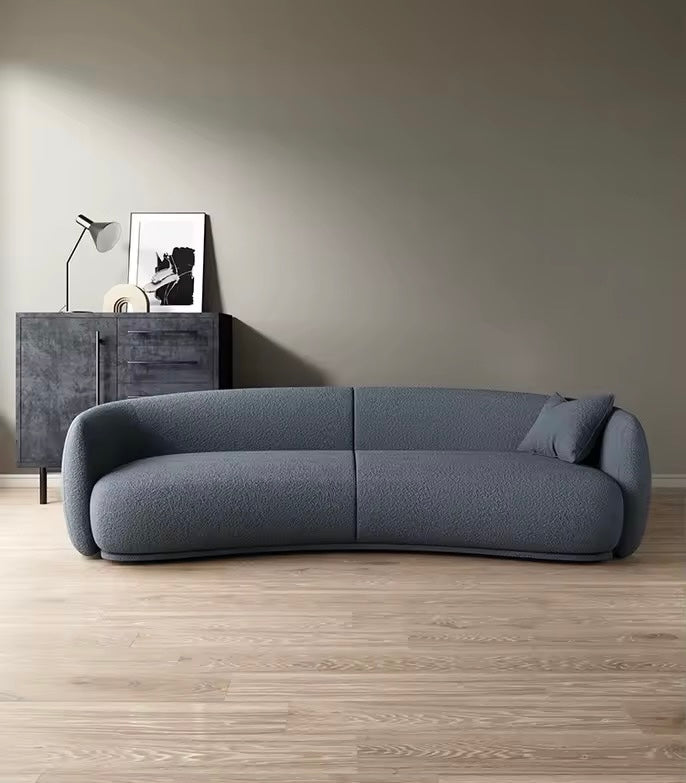 Dutch Vintage Ergonomically Curved Sofa, White Lounge Sofa