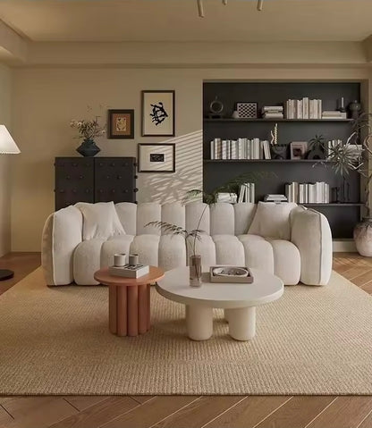 White Cloud Lambswool Sofa, Simple Leisure Couch