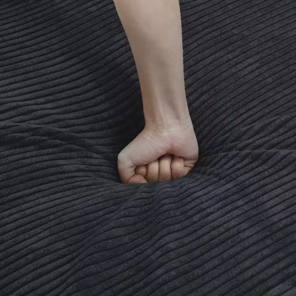 141” Corduroy Modular L-Shaped Sectional Sofa with Ottoman