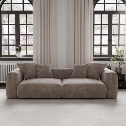 102” L-Shaped Modular Sectional Sofa, Corduroy Fabric with Chaise