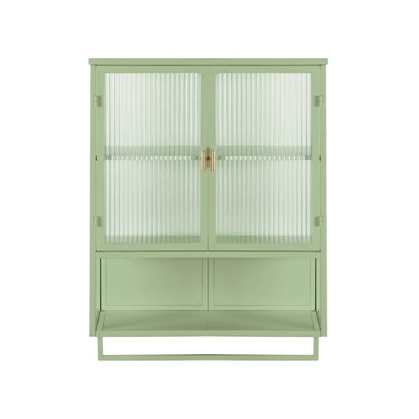 Bathroom Wall Cabinet and Towel Bar - Green Wall Cabinet