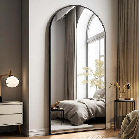 Arched Oversized Black Full Length Mirror 76”x34”