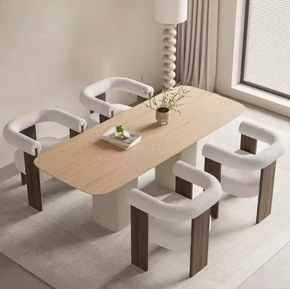 French Lambskin Upholstery, Ergonomic Hug-Back Design Chair