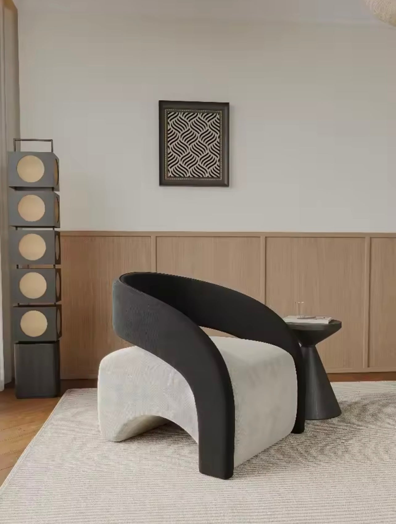 Black and Grey Ergonomic Luxury Accent Chair