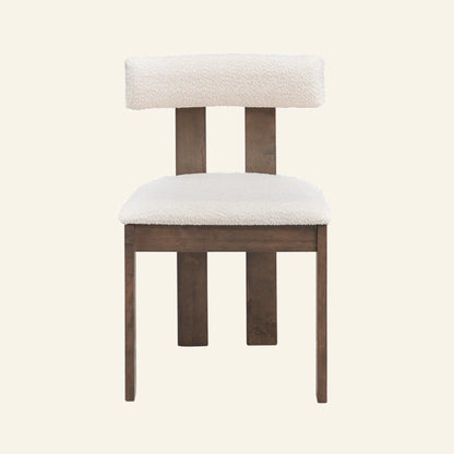 Set of 2 Modern Dining Chairs, Walnut Upholstered Dining Chairs