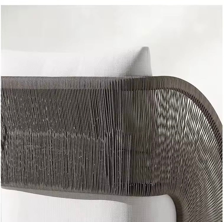 Rattan Outdoor Sofa Set, Aluminum Frame & Quick-Dry Cushions