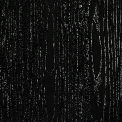 Black Ash Mid Century Wood Dining Table with Trestle Base