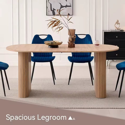 70.8” Oval Dining Table – Modern Farmhouse Kitchen Table for 4-6