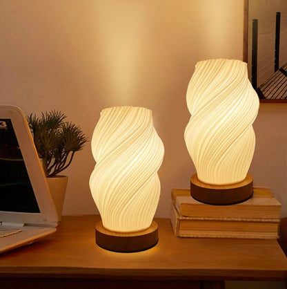 3D Printed Bedside Lamp – Eco-Friendly Bamboo Design