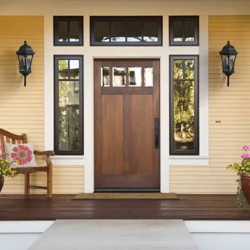 Outdoor Waterproof Wall Lights, Retro Sconce with Light Sensor, Black