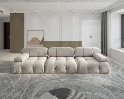 Minimalist Velvet 3 Seater Convertible Modular Sofa