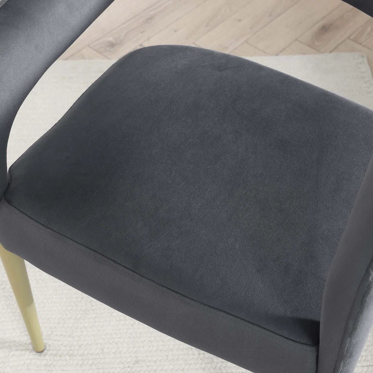 Modern Dining Chair with Padded Cushion - Grey Accent Chair