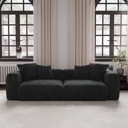 102” L-Shaped Modular Sectional Sofa, Corduroy Fabric with Chaise