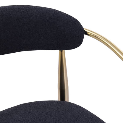 Set of 2 Counter Height Stools - Black and Gold Bar Stools for Kitchens