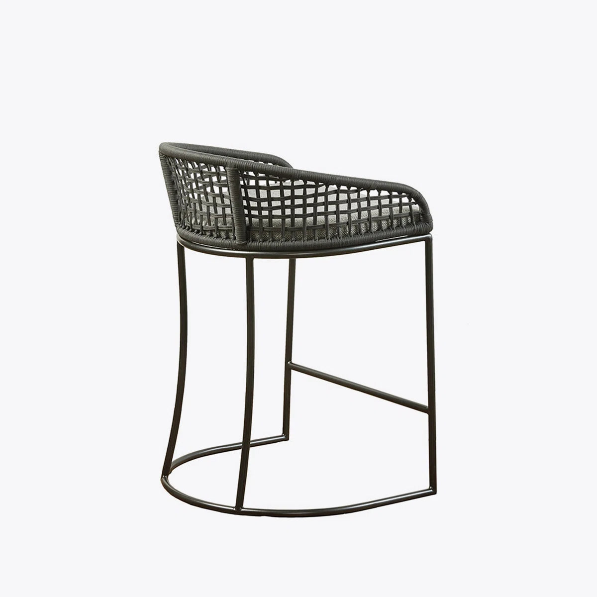 Coastal Woven Rope Counter Stool with Cushion