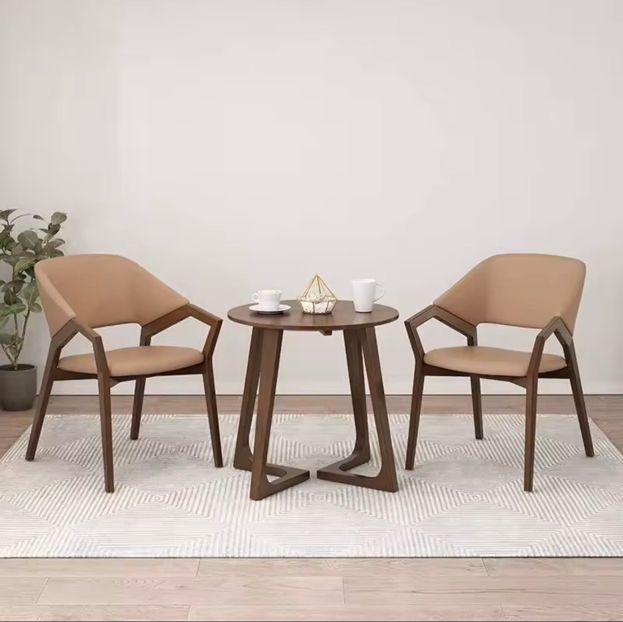 Modern Ash Wood Armchair, Curved Back Dining / Accent Chair