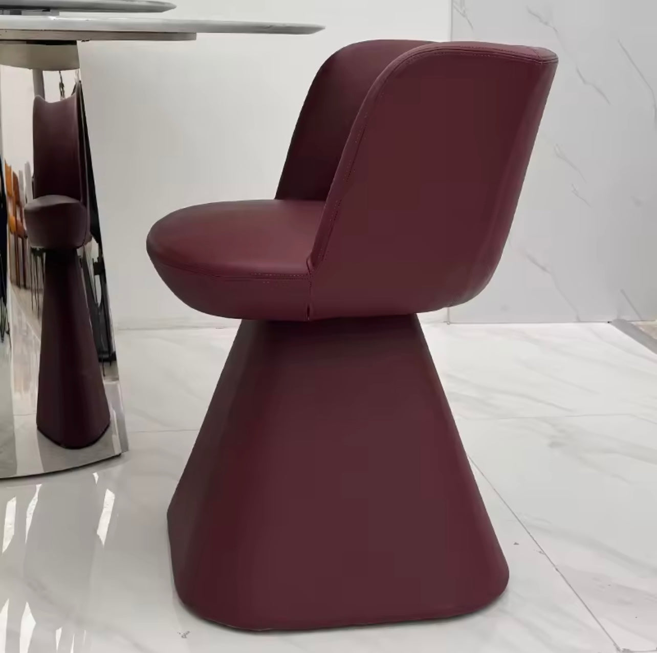 Cotton-Linen Dining Chair, Upholstered Chair with 360° Swivel