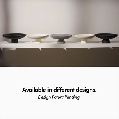 White Concrete Pedestal Fruit Bowl – Large