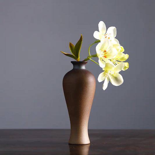 Chinese Vintage Ceramic Zen Flower Vase