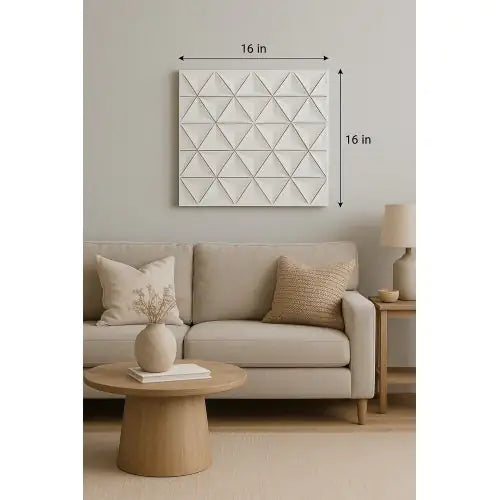 White Wooden Wall Decor, 16” Square Home Accent