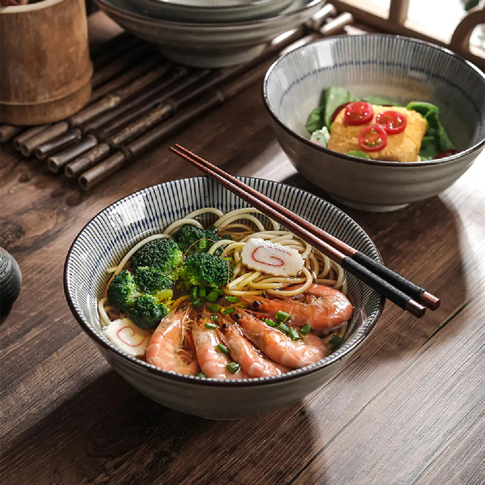 Large Japanese Ceramic Ramen Noodle Bowl