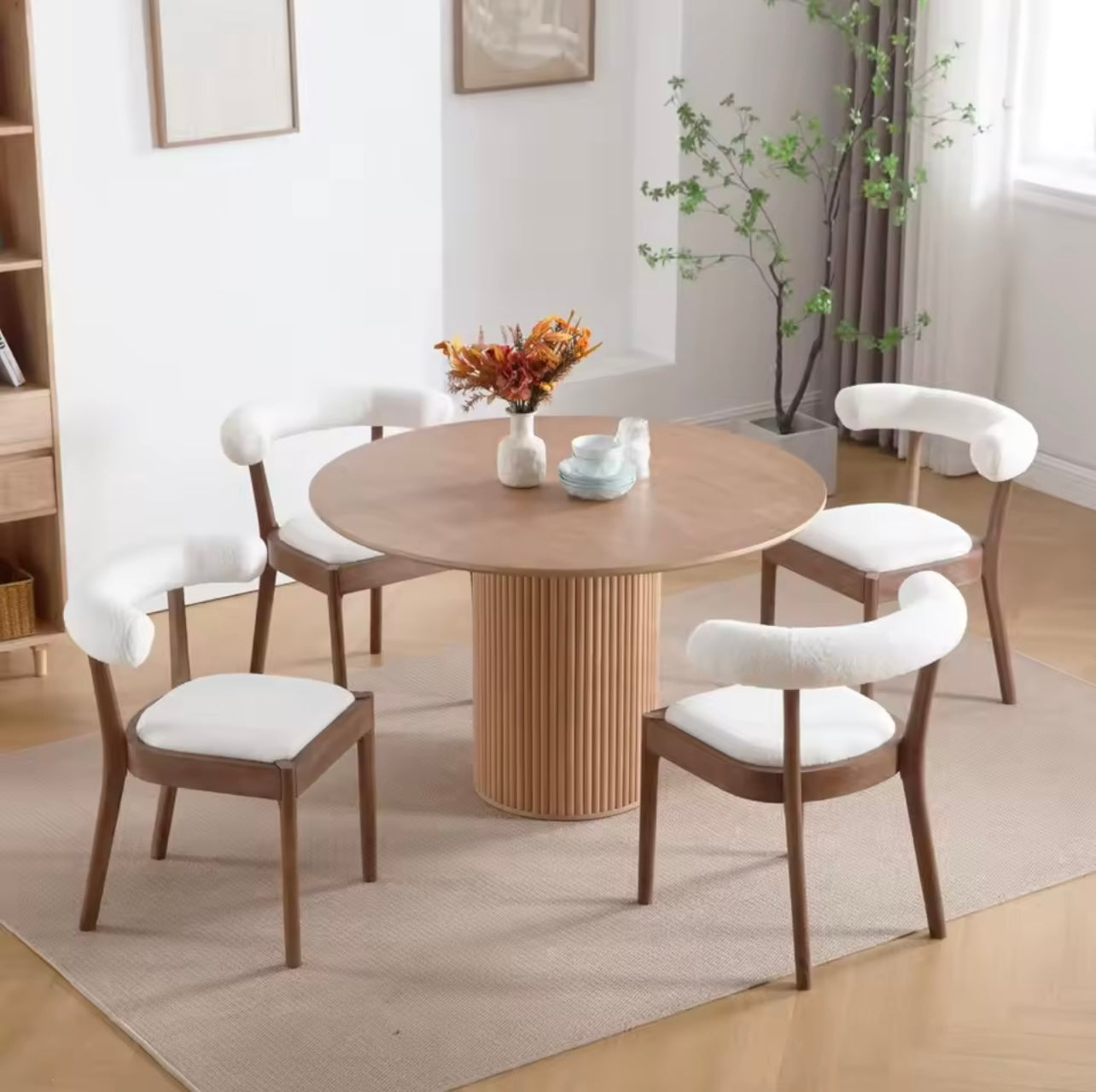 Set of 2 Upholstered Mid Century Pu Leather Dining Chairs