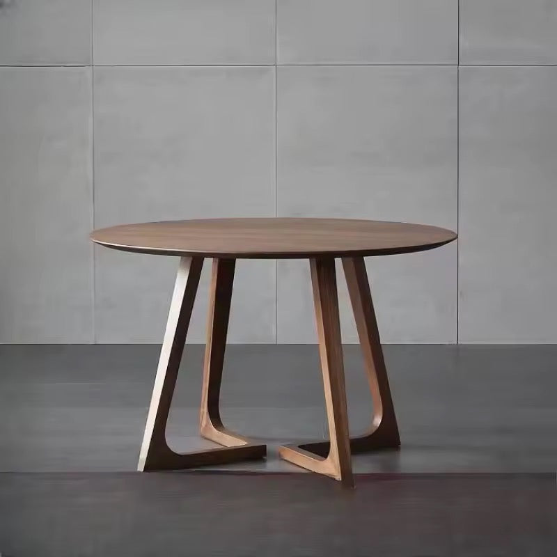 Nordic Solid Wood Round Dining Table with V-Shaped Legs