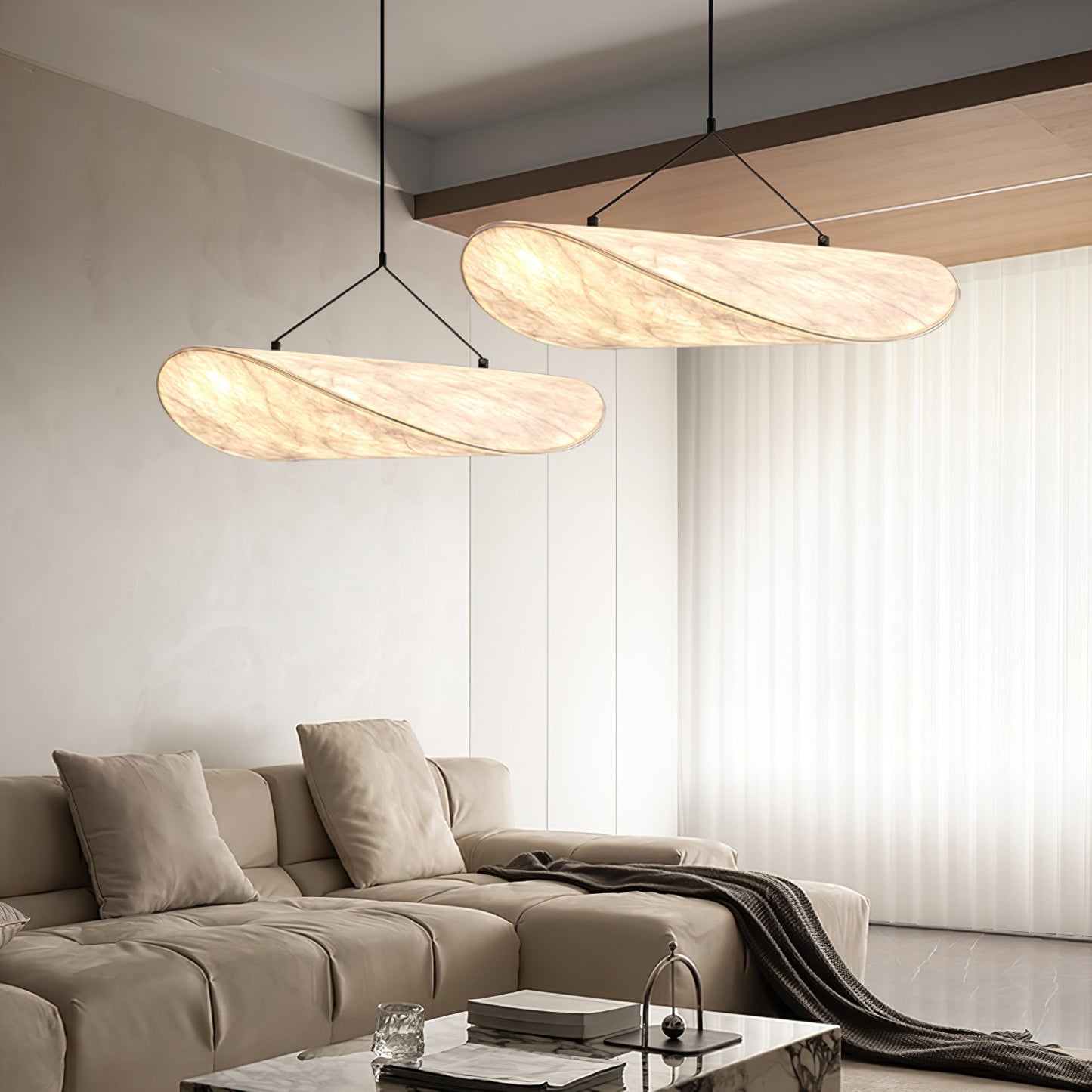 Modern Floating Chandelier – Elegant Soft Light Pendant