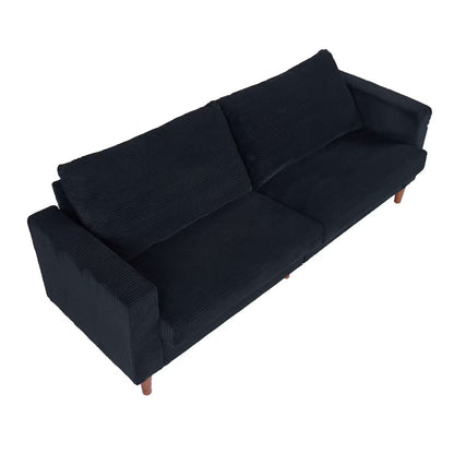 Contemporary Sofa - Black Loveseat Small Sofa Linen Couch
