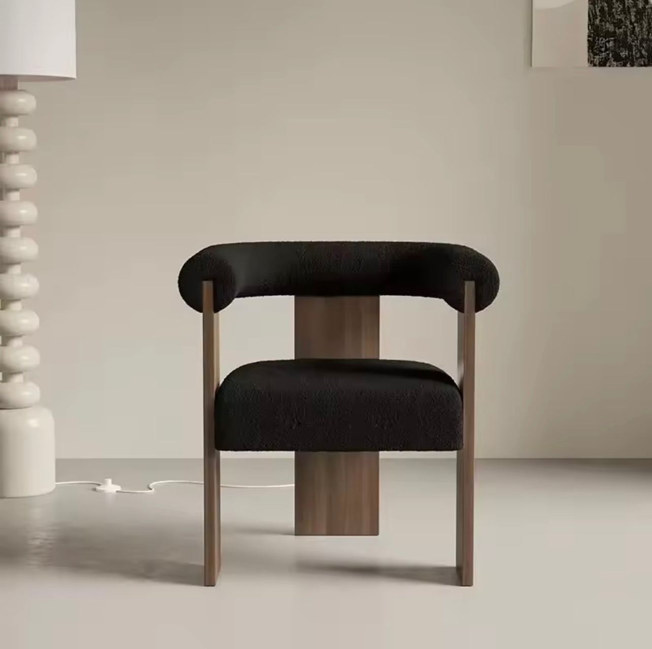 French Lambskin Upholstery, Ergonomic Hug-Back Design Chair