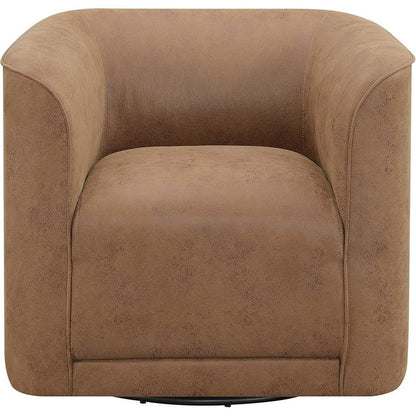 Brown Swivel Chair, Modern Accent Chair with Engineered Wood