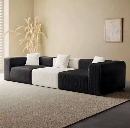Vacuum-Compressed L-Shaped Corduroy Sectional Sofa