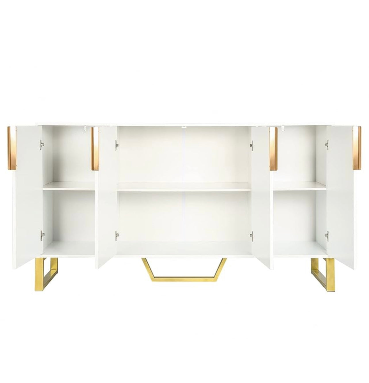 White Modern 4-Door Sideboard Buffet Cabinet