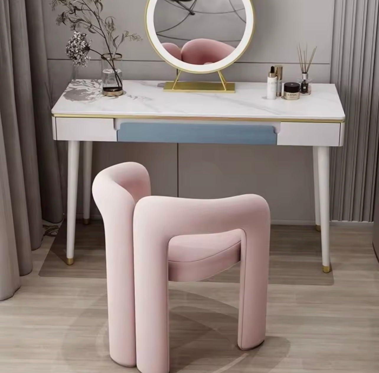 Luxury Makeup Vanity Chair, Modern Minimalist Leisure Chair