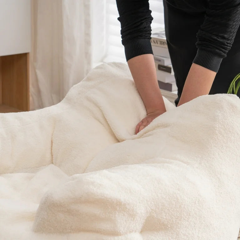 White Bean Bag for Kids Bedroom - Toddler Bean Bag Chair