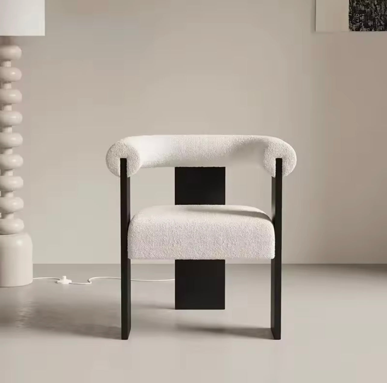 French Lambskin Upholstery, Ergonomic Hug-Back Design Chair