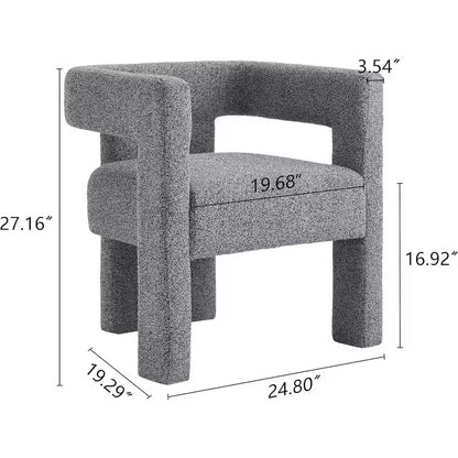 Sherpa Fabric Accent Chair with Ergonomic Barrel Back