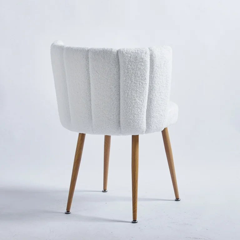 Modern White Upholstered Dining Chair 2-piece Set