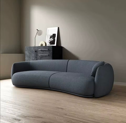 Dutch Vintage Ergonomically Curved Sofa, White Lounge Sofa