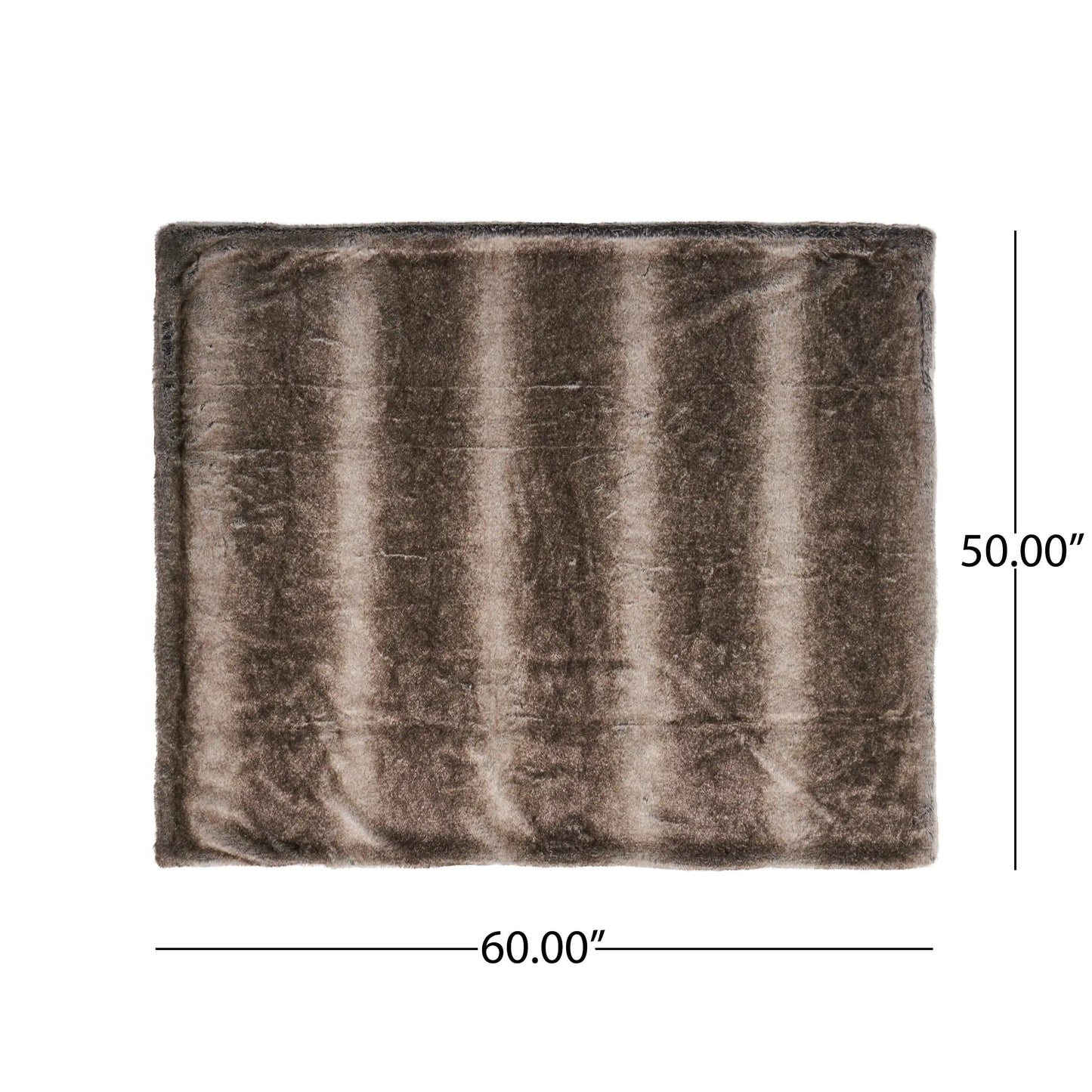 50” x 60” Brown Faux Fur Throw Blanket